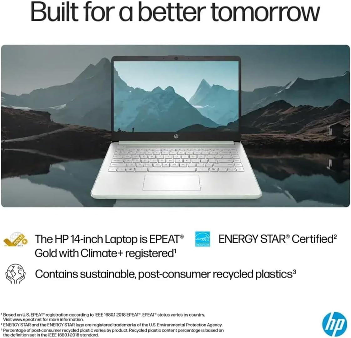 HP 14" Flagship Everyday Laptop Computer, 32G RAM, 128G UFS, 256G SD Card, Intel Quad-Core, Windows 11 Pro, AI-Powered, 1-Y Office 365, For Student & Business