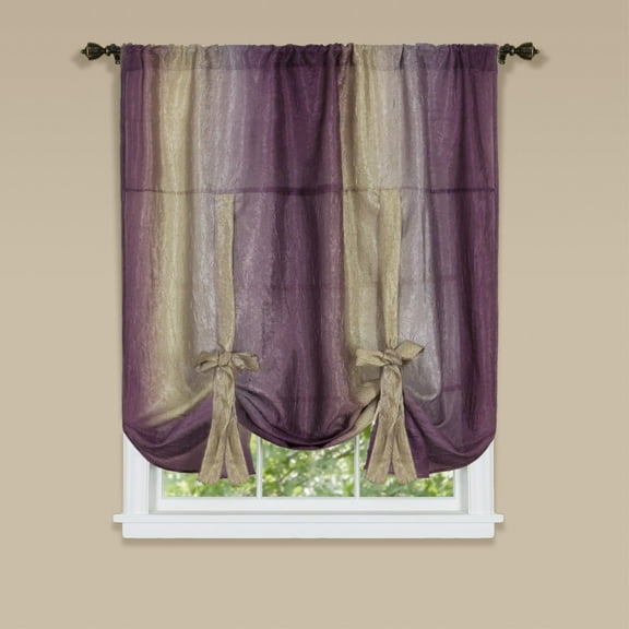 Ergode Ombre Window Curtain Tie Up Shade 50x63 - Aubergine