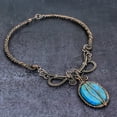 thumbnail image 4 of Natural Tibetan Turquoise Gemstone Copper Wire Wrap Jewelry Necklace 18", 4 of 4