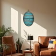 thumbnail image 5 of Canvas Wall Art Aged Wooden Planks Bold Blue Hue Contrasting Wood Grain Natural Oval Framed Canvas Prints Vintage Wall Hanging Decor for Home Office Decorations 8.6"x11.4", 5 of 7