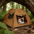 thumbnail image 4 of Tente pour Animaux de Compagnie pour Petits Chiens et Chats Semi-Fermée Lit Lavable Portable Abri de Camping Intérieur Extérieur, 4 of 6