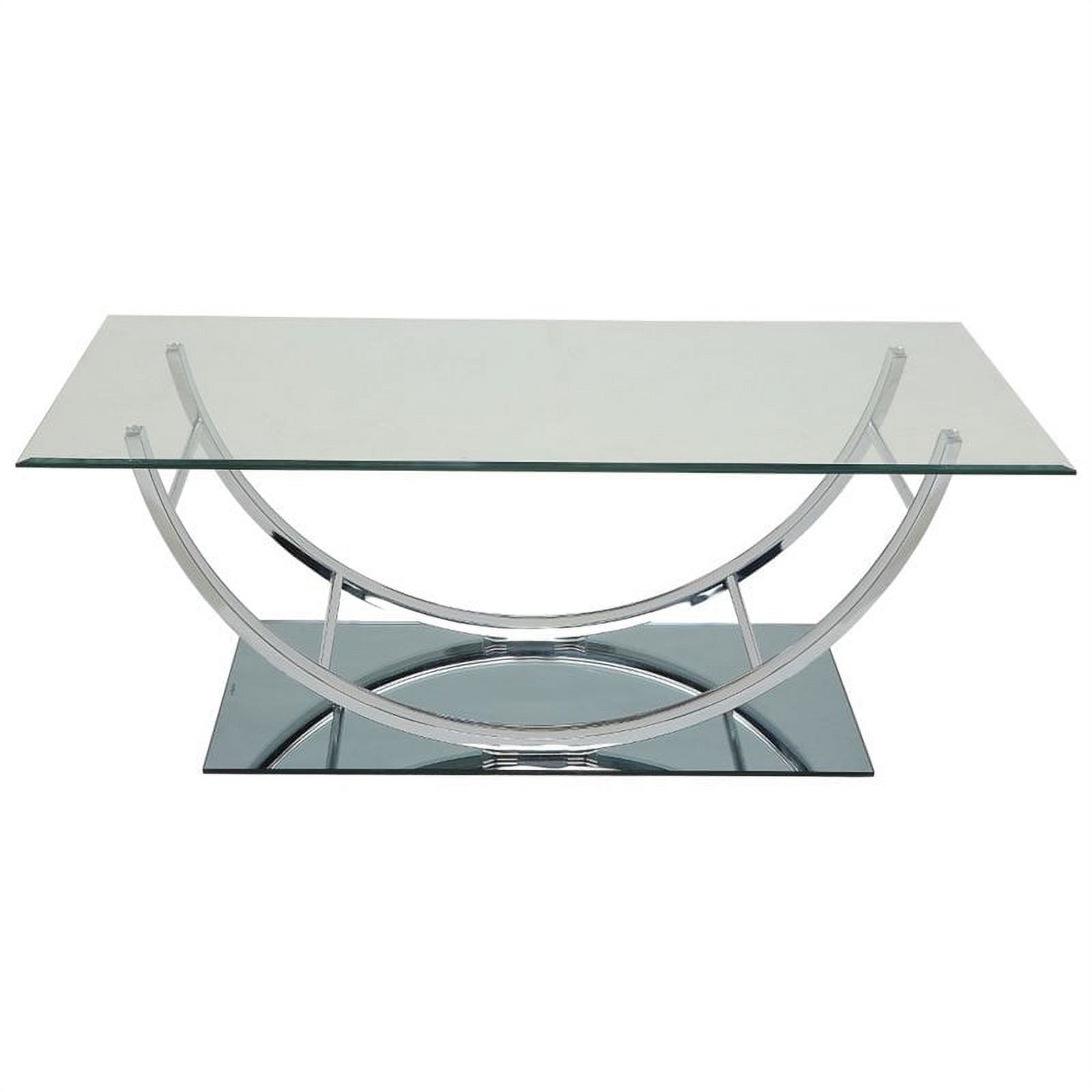 Coaster Contemporary U-Shaped Glass Top Coffee Table in Chrome - image 3 of 4