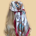 thumbnail image 3 of Pañuelo cuadrado de seda de moda para mujer, diadema con estampado de 90 x 90 cm, pañuelo para el cuello, banda para el pelo para la oficina, pañuelo para la cabeza para mujer, 3 of 5