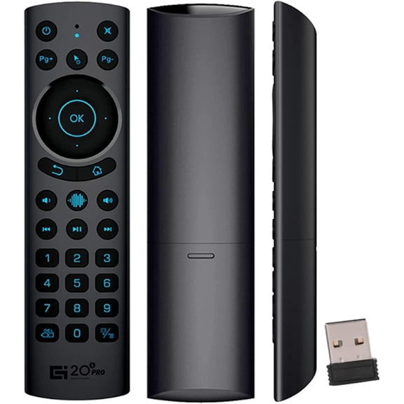 G20BTS Plus Wireless Bluetooth 5.0 Voice Backlit Remote Control Support 2.4G USB Gyroscope IR Learning Remote Control for Android TV Box(G20S Pro Plus)