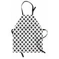 thumbnail image 1 of Abstract Apron, Minimalist Circles with Vertical and Horizontal Inner Lines, Unisex Kitchen Bib with Adjustable Neck for Cooking Gardening, Adult Size, Charcoal Grey and White, by Ambesonne, 1 of 4