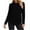 Black, variant on Women's Crew Neck Long Sleeve T-Shirt Ghalytn Curved High-Low Hem Relaxed Fit Stretch Casual Basic Top