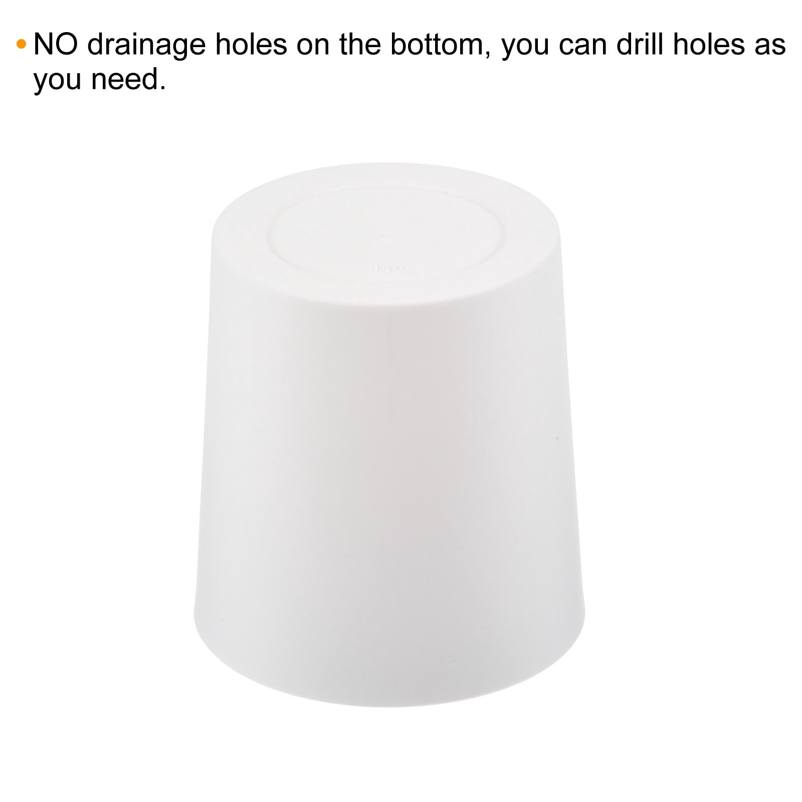 Uxcell 4" Round Plastic Planter Flowerpot Container Indoor Outdoor, White 8 Pack