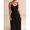 Black-L, variant on Black Smocked Ruffle Sleeveless A-Line Maxi Slip Dress