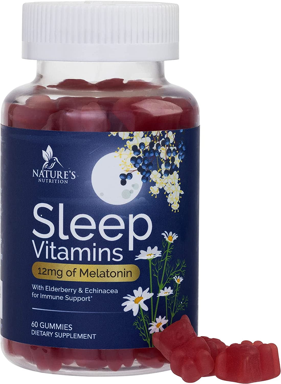 Nature's Nutrition Sleep Vitamins with Extra Strength Melatonin 12mg - 60 Gummies