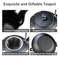 thumbnail image 3 of 30.4 fl oz Small Cast Iron Teapot Tea Kettle with Stainless Steel Infuser for Stovetop Safe Coated with Enameled Interior Japanese Tetsubin with Flower and Bird  Pattern, 3 of 9
