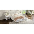 thumbnail image 3 of Gourd Headboard Queen Size Platform Bed - Retro Style, White Wood, , No Box Spring, Slat Supported White,, 3 of 7
