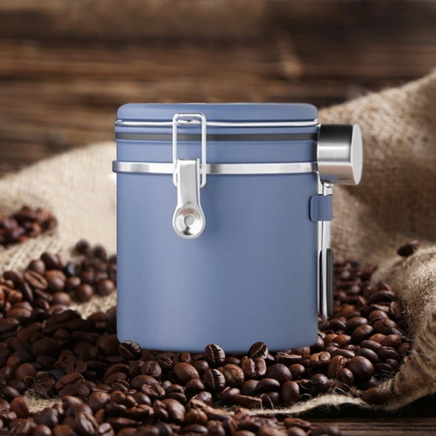 Recipiente de café de acero inoxidable, contenedor de almacenamiento de alimentos sellado de frutas secas, contenedor de café , tanque sellad 1.5L BLESIY bote de café