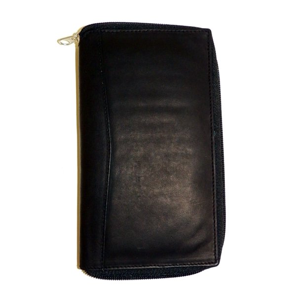 Durable Black Leather Mens Checkbook Checkbooks for Men Bifold