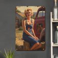 thumbnail image 2 of Placa Metal Vintage Oso Granja Pintura Hierro Rectangular Barra Pared 20x30cm, 2 of 9