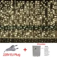 thumbnail image 3 of Decoraciones navideñas de Año Nuevo para el hogar al aire libre Cortina de luces LED impermeables Cadena de carámbanos Guirnalda de calle en la casa Invierno, 3 of 5