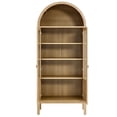 thumbnail image 5 of Mod Wood Rounded Arched Top Storage Display Accent Cabinet, Brown Oak, 5 of 10