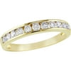 Miabella 1/2 Carat T.W. Diamond 14 Carat Yellow Gold Semi-Eternity Anniversary Ring