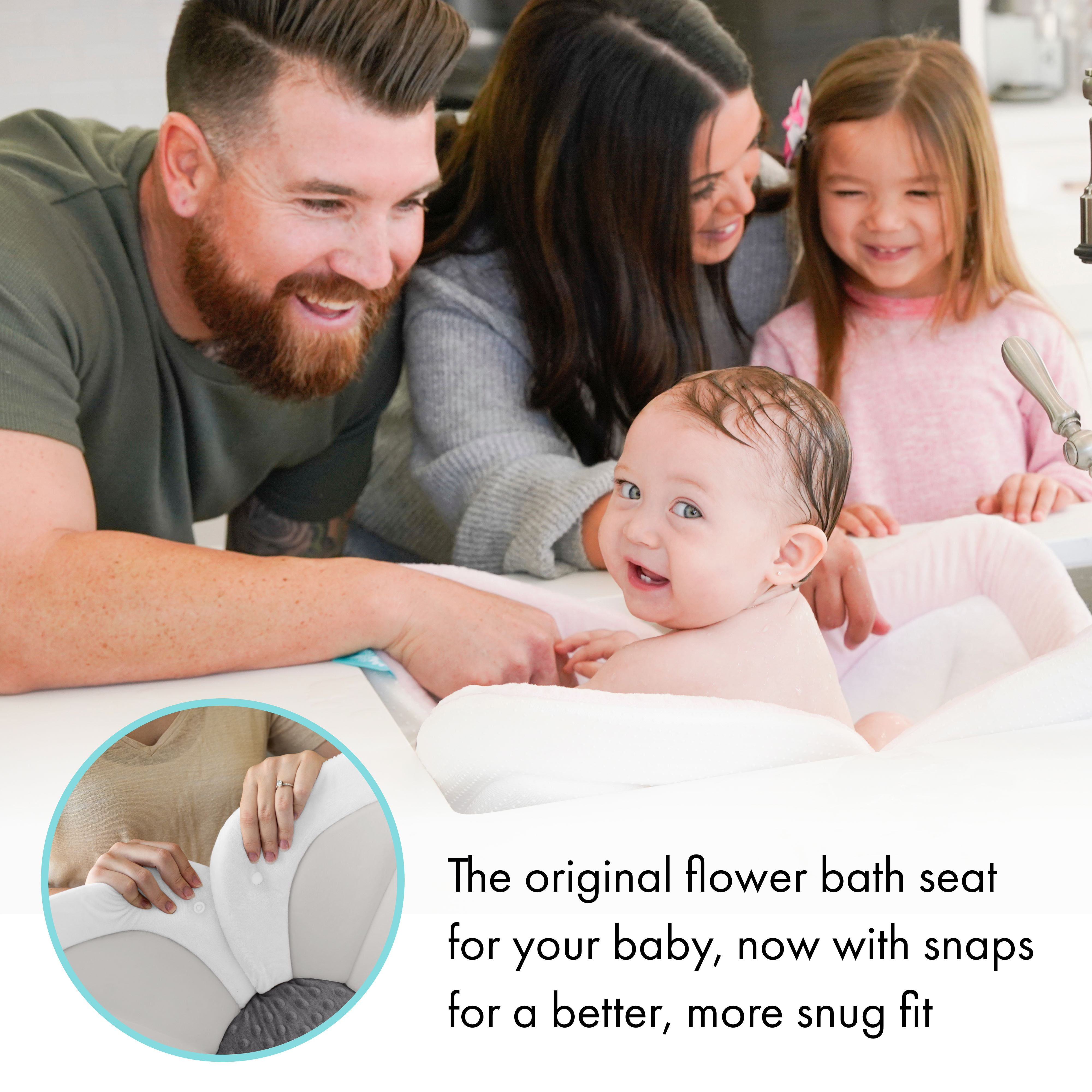 Blooming Bath Lotus Plush Baby Bathtub or Sink Seat, Gray