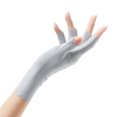 thumbnail image 4 of Guantes de medio dedo con protección solar de seda helada para hombres y mujeres, de verano, anti-ultravioleta, para recoger té al aire libre, para conducir, ligeros y finos, 4 of 6