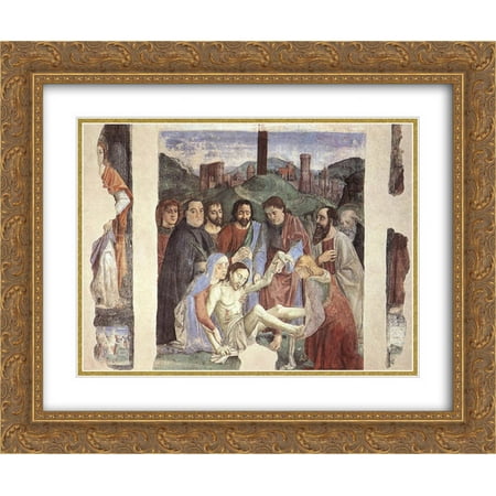Domenico Ghirlandaio 2x Matted 24x20 Gold Ornate Framed Art Print 'Lamentation over the Dead Christ'