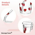 thumbnail image 4 of Glass Tumbler with Strawberry Pattern 16 oz, Cold Drink Cup with Lid and Straw, Heat Resistant Clear Juice Glass, Cute Fruit Design Drinking Cup for Summer Beverages, 4 of 5