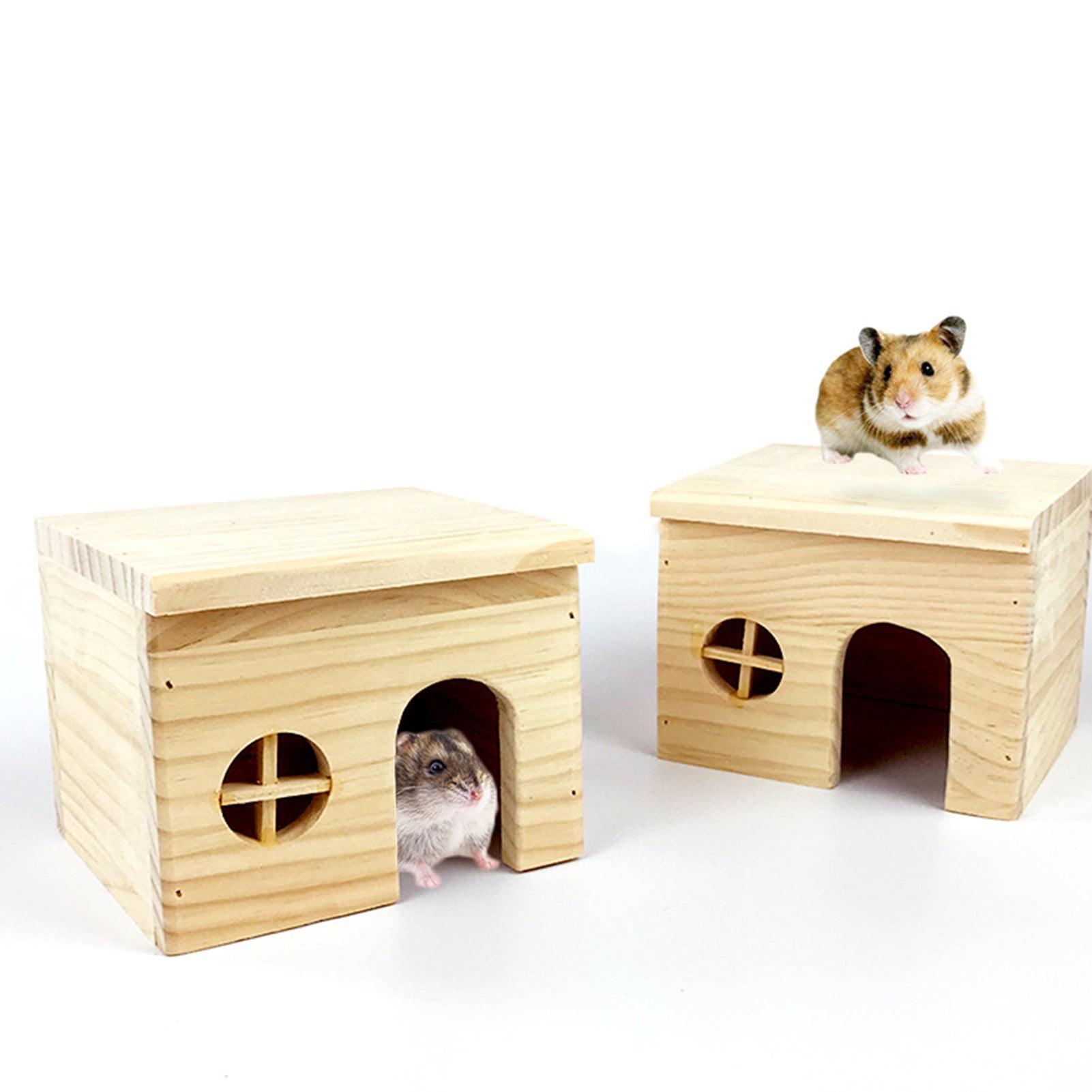 Shulemin Rat Hideout House Natural Wood Pet Landscaping Cage