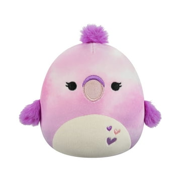 Squishmallows Official 5 inch Shimi the Purple Watercolor Parrot With Hearts - Child's Ultra Soft Plush Toy