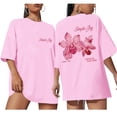 thumbnail image 2 of Trendfront Womens Oversize T Shirts Floral Graphic Drop Shoulder Crewneck Short Sleeve Loose Fit Tops Trendy Fashion Tee Pullover Daily Clothing, 2 of 6