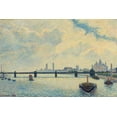 thumbnail image 2 of Pissarro, Camille 24x17 Black Ornate Wood Framed with Double Matting Museum Art Print Titled - Charing Cross Bridge, London, 2 of 4