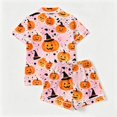 thumbnail image 5 of Summer Sales Womens Pajama Sets Satin Funny Pumpkin Print Fall Matching Loungewear Halloween Pajama Sets for Women 2 Piece, 5 of 7