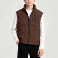 thumbnail image 2 of JAJAHO Boys Full Zip Vest Kids Stand Collar Lightweight Sleeveless Jacket Fall Outwear 3-12 Years, 2 of 7