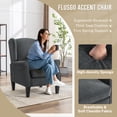 thumbnail image 3 of Modern Accent Chair, Chenille Fabric Armchair with High Resilience Sponge & Sturdy Legs, Comfy Single Sofa Chair for Bedroom, Living Room, Reading & Balcony, 3 of 9