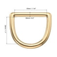 thumbnail image 2 of Unique Bargains 1 1/4 Inch Brass D Rings Solid Pure Brass D Ring Findings Seamless Welded Small Bow Key Hook 2 Pack, 2 of 7