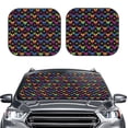 thumbnail image 2 of Gukieu Rainbow Butterfly Print Car Windshield Sun Visor, Foldable Anti-UV Car Sun Visor Suitable for Vans, Trucks Car Accessories-Small, 2 of 6