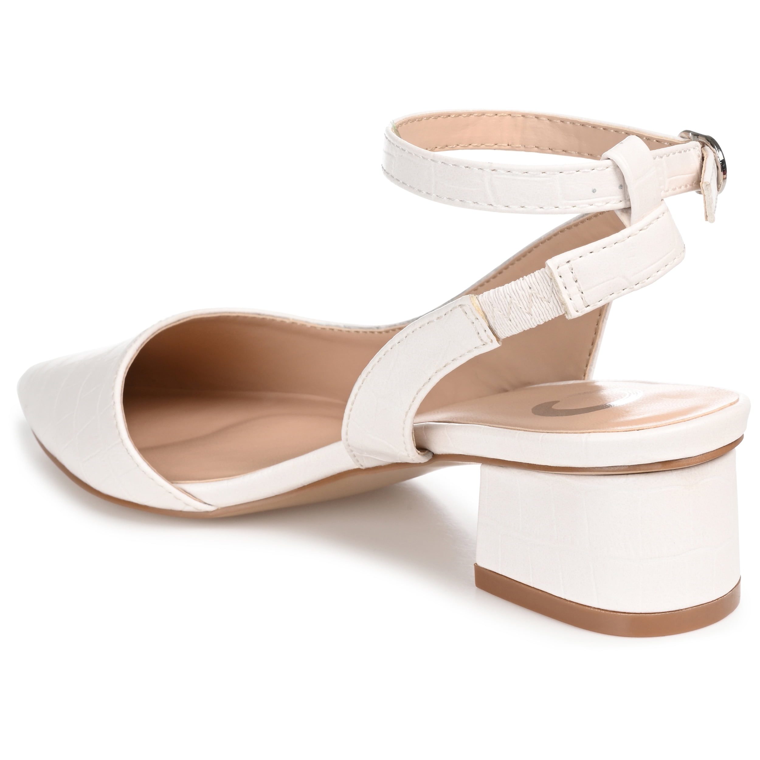 Journee Womens Keefa Pointed Toe Low Block Heel Pumps, Widths Available