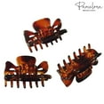 thumbnail image 6 of Parcelona French Classic 1.5" Small Celluloid Set of 3 Hair Claws for Women (TortoiseShellBrown), 6 of 80