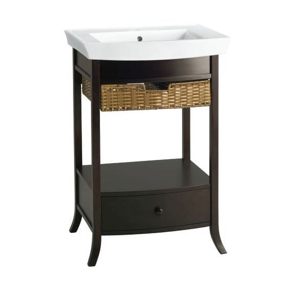 KOHLER K-2358-1-0 Archer Pedestal Bathroom Sink Basin with Single-Hole Faucet Drilling, White