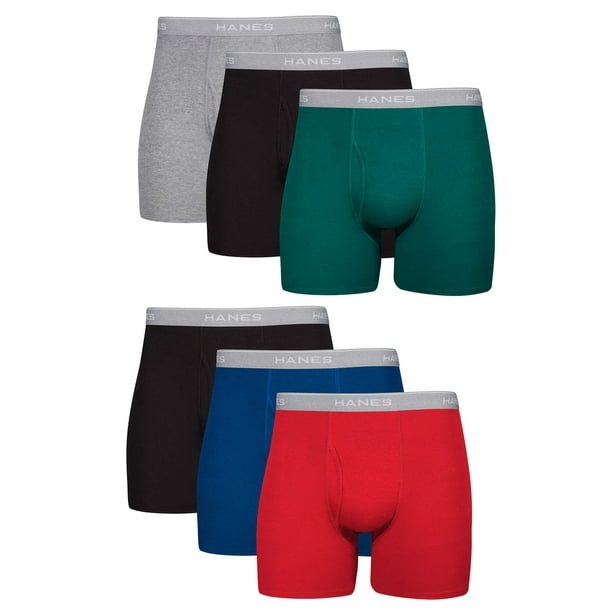 Hanes Cool Comfort® Men's Boxer Briefs Pack, Moisture-Wicking Cotton,  6-Pack