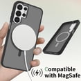 thumbnail image 2 of for Samsung Galaxy S24 Ultra Case: Magnetic Translucent Matte Shockproof Slim Compatible with MagSafe - Military Grade Drop Proof Hard Back Anti-Fingerprint Protective Cell Phone Cover,Darkpurple, 2 of 7