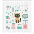 thumbnail image 3 of Ambesonne Kitten Shower Curtain, Cartoon Domestic Siamese, 69"Wx70"L, Multicolor, 3 of 3