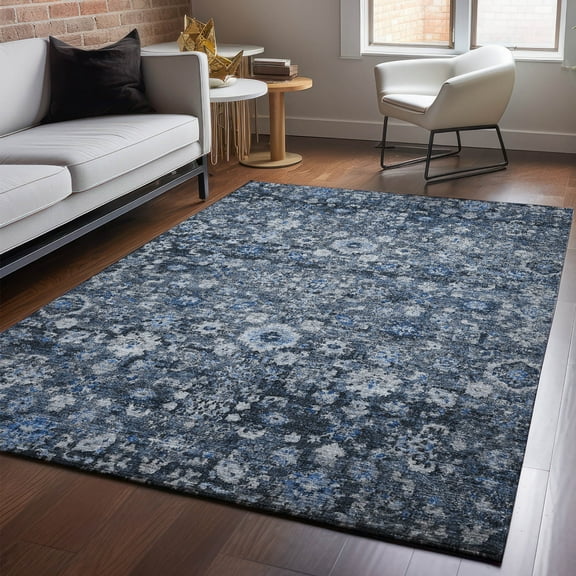 Addison Rugs Mayfield Washable Traditional Oriental Blue Rectangle Rug, 10' x 14'