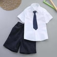 thumbnail image 7 of FSYBOA Boys Cotton Outfit Sets, School Uniform Collared Soft 2 Piece Kids Summer Shirts and Shorts Navy Size 7-8T, 7 of 7