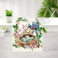 thumbnail image 2 of pdqouc Easter Table Runner Festive Bunny Egg Small Print Vintage Easter Decoration Linen Tablecloth Easter Home Decor Wool Table Wedding Dining Table Centerpieces Cheesecloth Table Cloth, 2 of 4