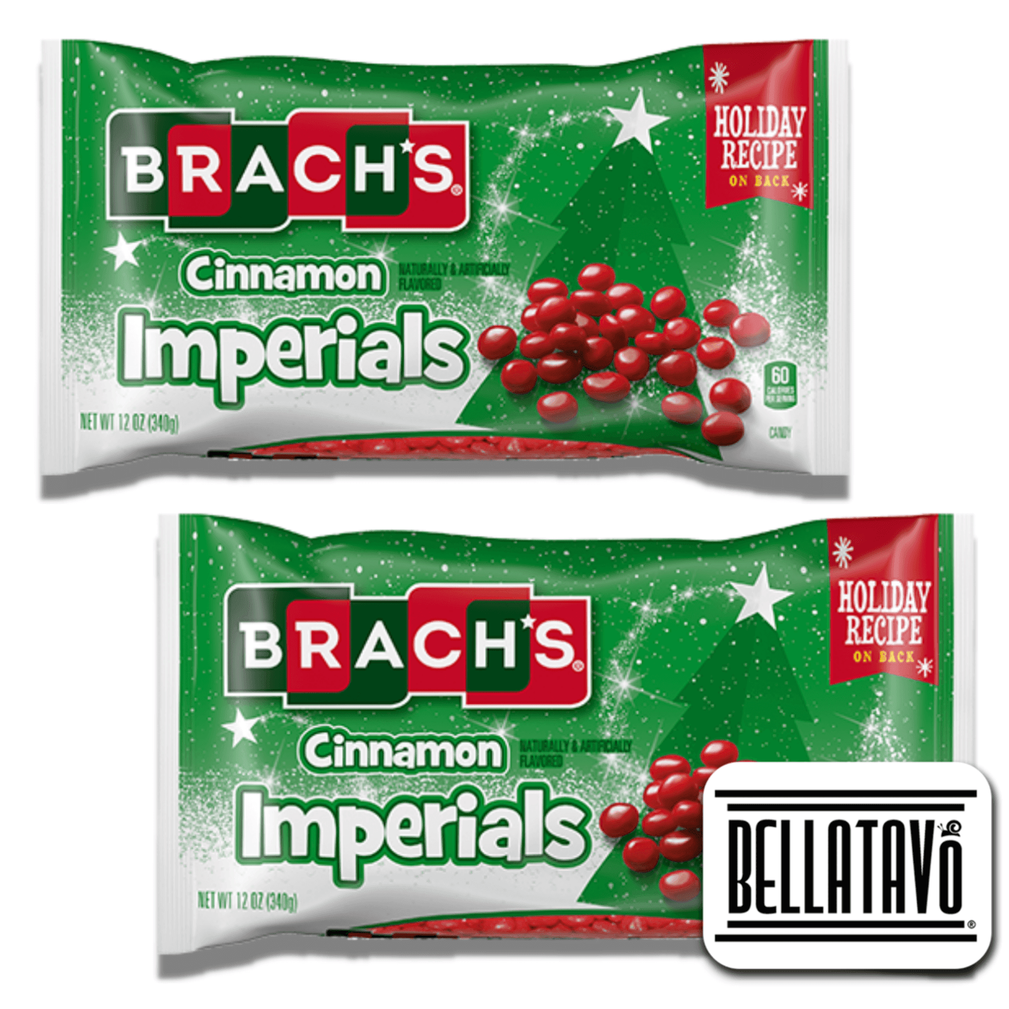 Spicy Cinnamon Candy Bundle. Includes Two12 Oz Bags Of Brachs Cinnamon Imperials Candy Plus a