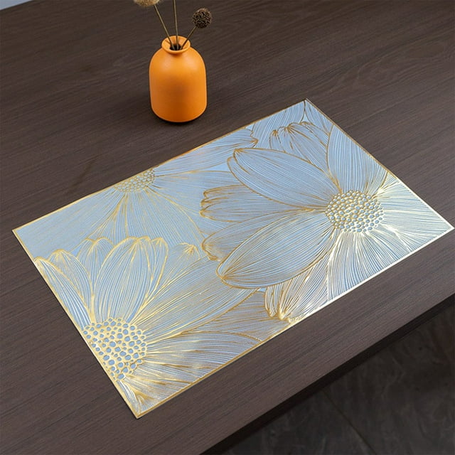 VBXOAE Scandinavian Style Insulated Non Slip Placemats Heat Resistant Washable PVC Dining Table Mats Hot Dishes Burn Protection Soft Texture Easy to Clean Enhance Your Dining Experience 17.7x11.8in