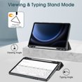 thumbnail image 4 of Fintie Slim Case for Samsung Galaxy Tab S10 Lite/ S10 FE/ S9 FE 5G 10.9 Inch/Tab S9 11 Inch with Built-in S Pen Holder, Soft TPU Smart Stand Back Cover Auto Wake/Sleep Feature, Composition Book Black, 4 of 11