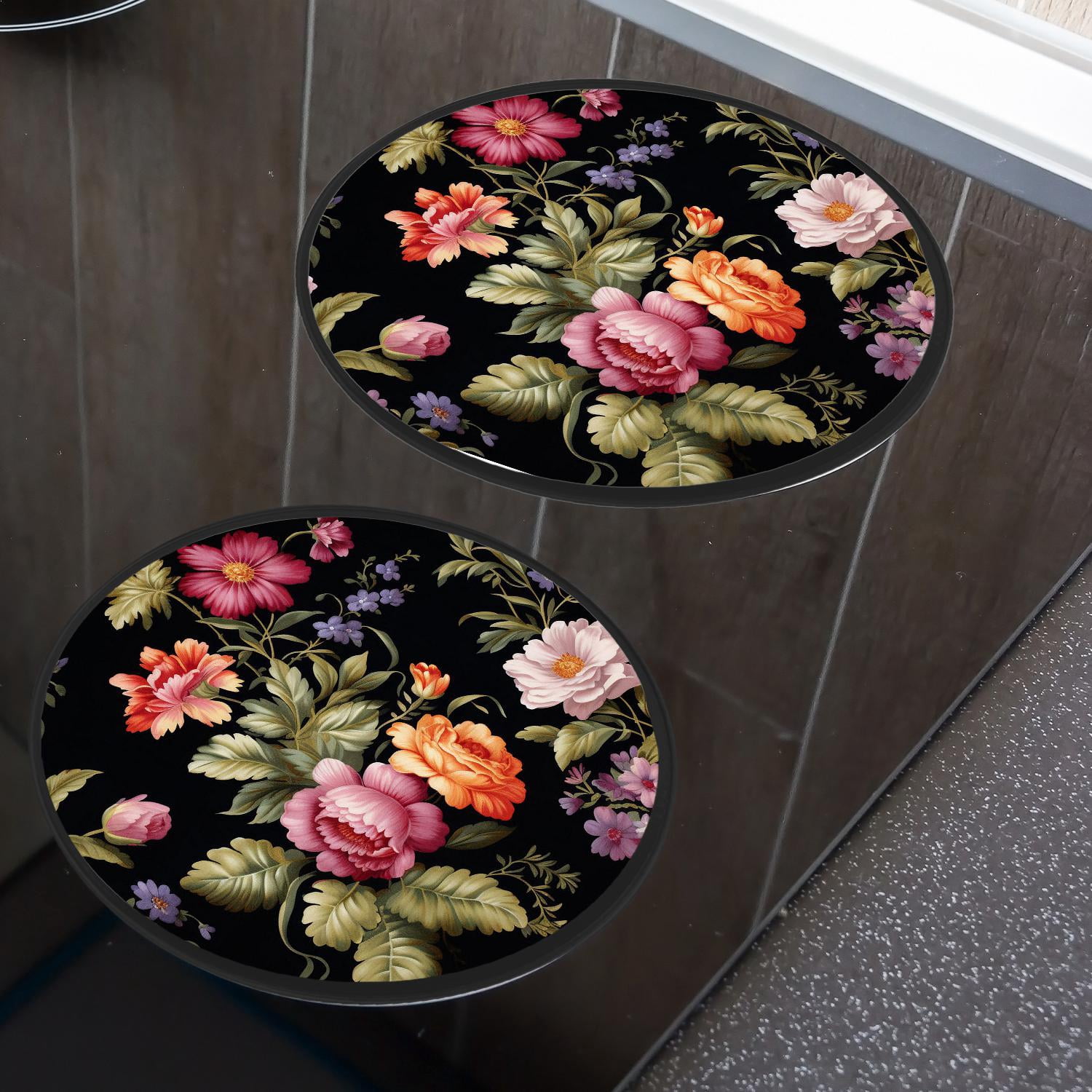Stove Burner Covers 4 Pcs for Home Decor Cooktop Decorative ,Daisies Floral style, Round Electric Stove Burner Covers 8Inch And 10Inch