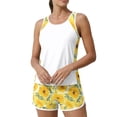 thumbnail image 2 of JULMCOMO Tankini Swimsuits for Women Sunflower Print Drawstring Crew Neck Sports Bathing Suit Beach Summer Two Piece Swimsuit Complexion XL, 2 of 6