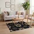 thumbnail image 3 of ODIKA 4'x6' Washable Area Rug Stain Resistant, Low Pile, Easy Care Motif Farmhouse Border Concentric Ring Spiral Primitive Folk Refined Structured for Dorm Room, Small Living, 3 of 7