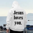 thumbnail image 4 of Mens Jesus Hoodies God Bible Verse Religious Christian Faith Pullover Sweatshirts Spring Fall White XL, 4 of 6